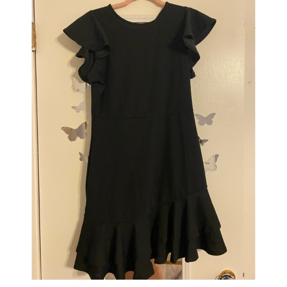 Black high/low dress